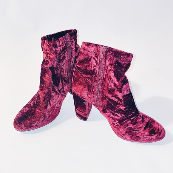 Lane Bryant Velvet Zip Booties - Picture 2 of 6